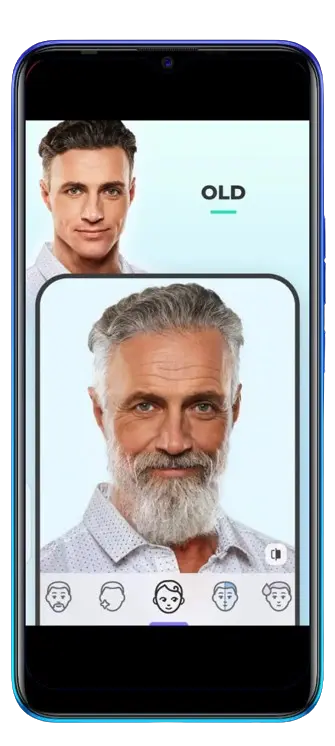 Young to old  filter of FaceApp App