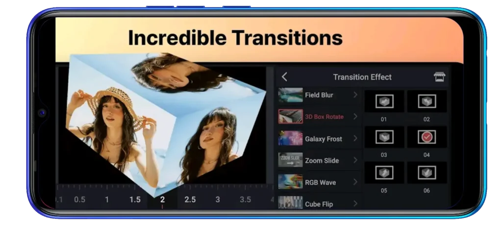 Incredible Transitions Effects of the Kinemaster Pro APK