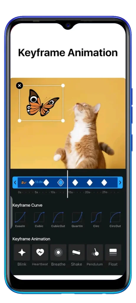 Animate videos with full control using Keyframe Animation feature of VN Pro MOD APK