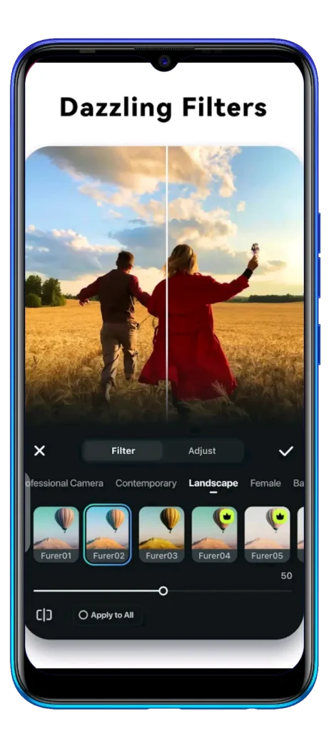 FilmoraGO MOD APK Filters and EFFECTS