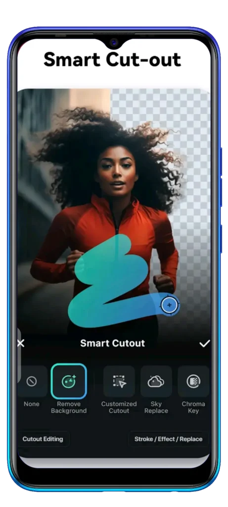 Remove Background with powerful AI tools of the Filmora Pro APK